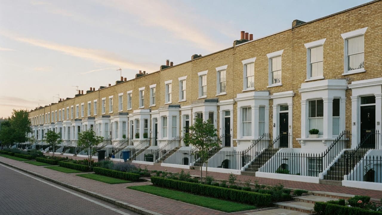 Stock-brick terraces on a slope, typical of Archway, N19