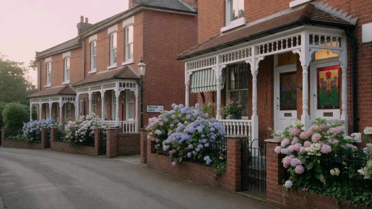 Edwardian red-brick houses with timber porches, typical of Muswell Hill, N10